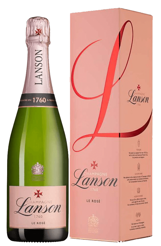 Лансон Ле Розе Брют Шампань АОС в подарочной упаковке 0.75 л
