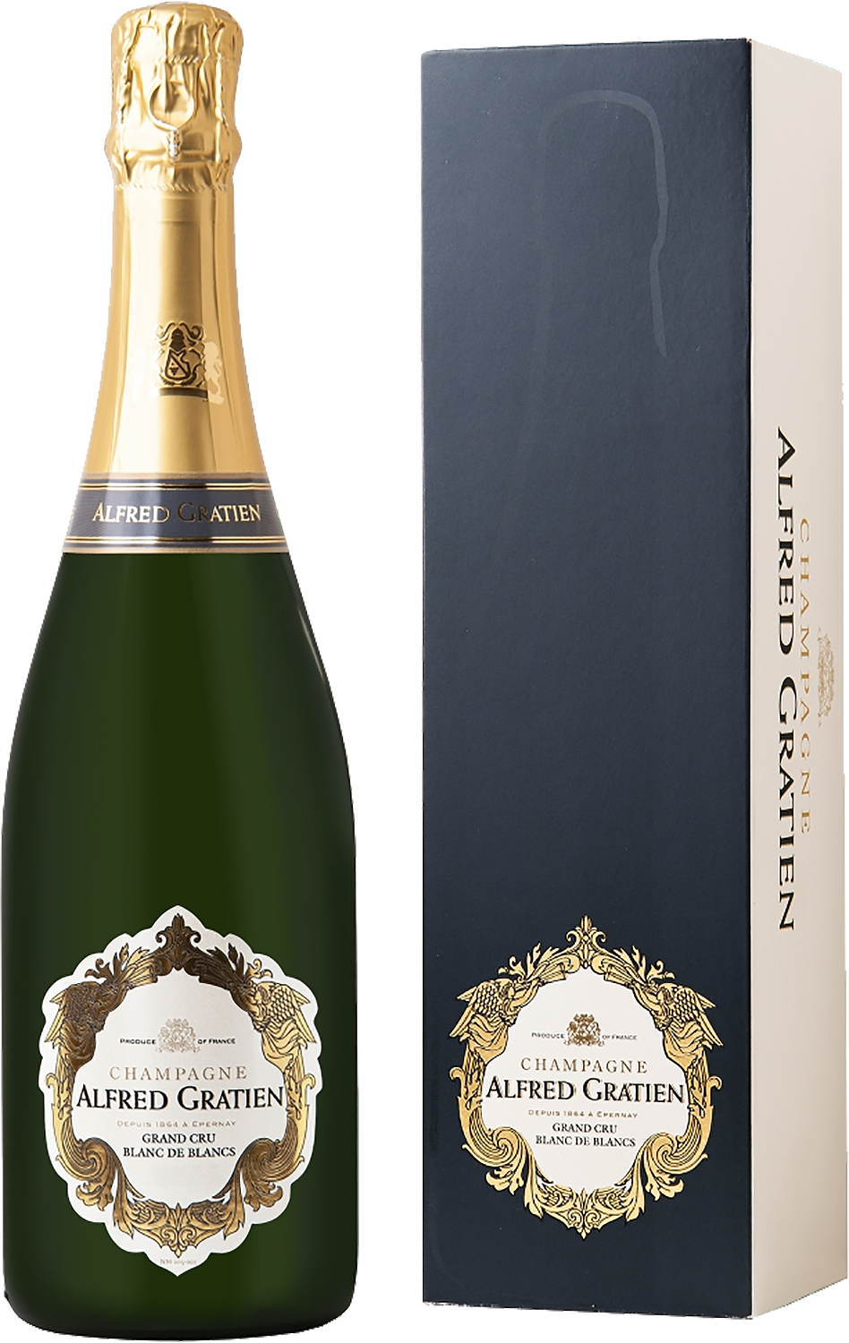 Альфред Гратьен Блан де Блан Гранд Крю Шампань AOC в подарочной упаковке 0.75 л
