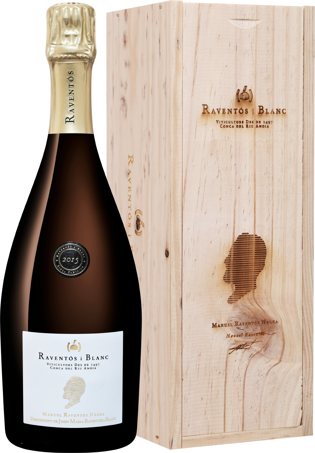 Равентос И Блан Мануель Равентос Негра Брют Натюр Конка Дель Риу Анойя в подарочной упаковке 2016 0.75 л