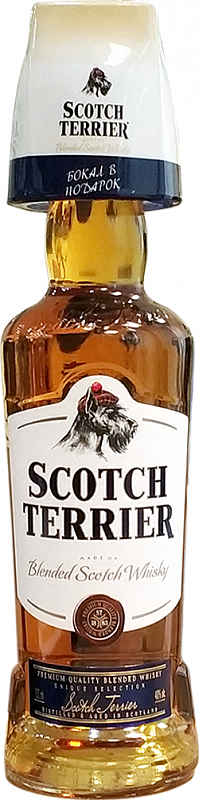 Скотч Терьер Купажированный Виски в подарочной упаковке с бокалом 0.7 л