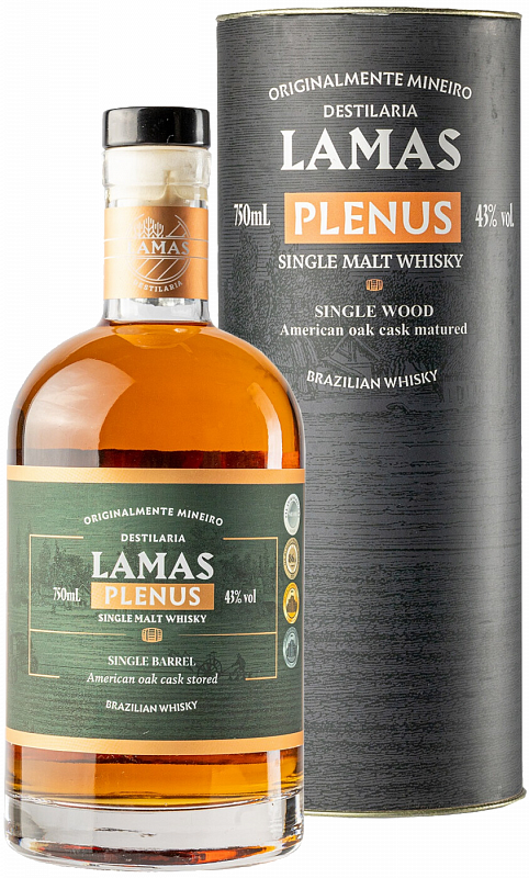 Ламас Пленус Солодовый Виски в подарочной упаковке 0.75 л