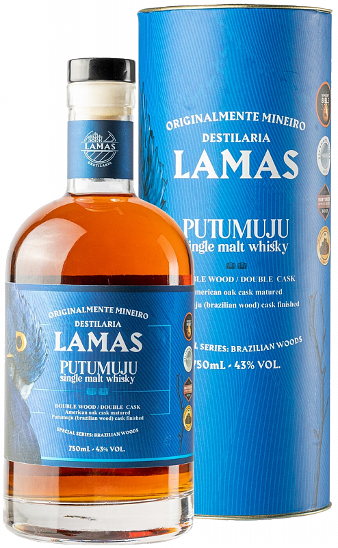 Ламас Путумужу Дабл Вуд Солодовый Виски в подарочной упаковке 0.75 л
