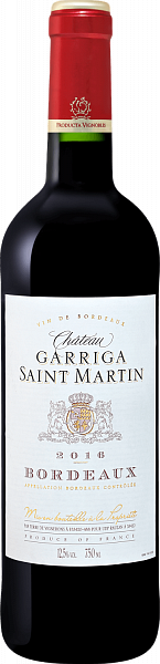 Chateau Garriga St Martin Bordeaux AOC, 0.75 л в Перми