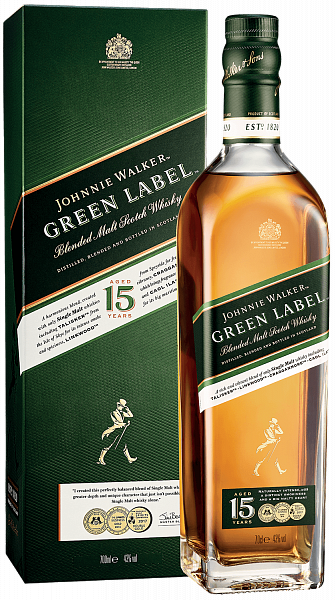 Johnnie Walker Green Label Blended Malt Scotch Whisky (gift box), 0.7 л