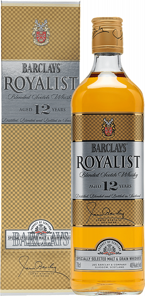 Barclays Royalist 12 y.o. Blended Scotch Whisky (gift box), 0.7 л