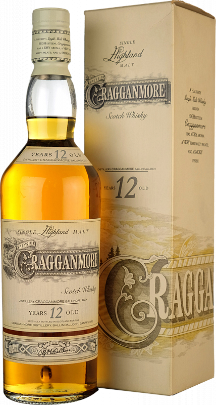 Крагганмо Спейсайд 12 лет односолодовый шотландский виски в подарочной упаковке 0.75 л