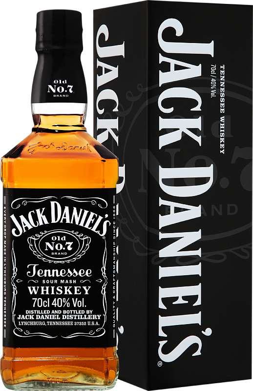 Джек Дэниэлс Теннесси зерновой виски в подарочной упаковке 0.7 л