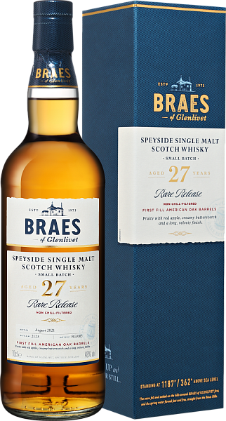 Braes of Glenlivet Speyside Small Batch Single Malt Scotch Whisky 27 y.o. (gift box), 0.7 л в Перми